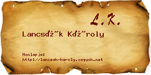 Lancsák Károly névjegykártya