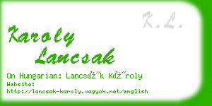 karoly lancsak business card